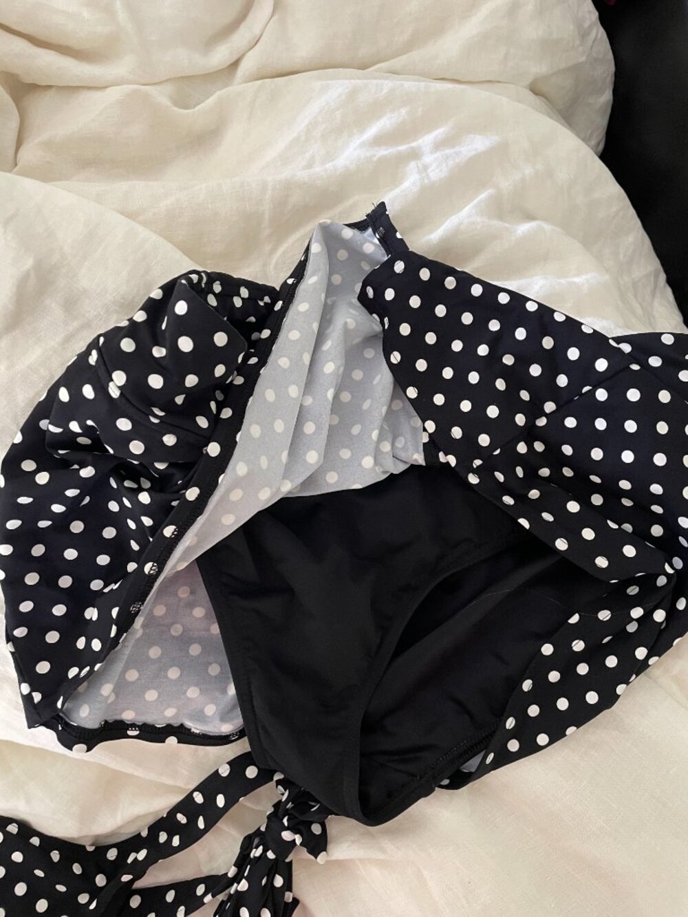 LANDS END 2-piece polka dot skirt swimsuit, sz 10 - Picture 6 of 9